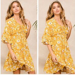 Yellow floral dress